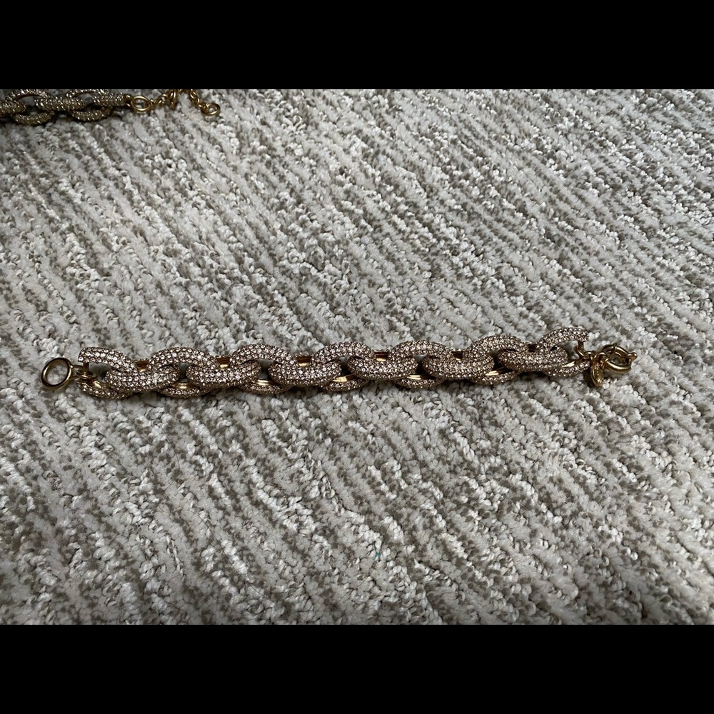 J. Crew Pave chain link bracelet.